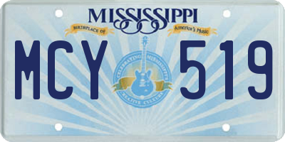 MS license plate MCY519