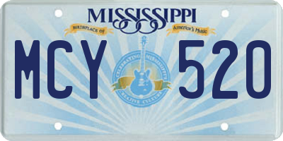 MS license plate MCY520