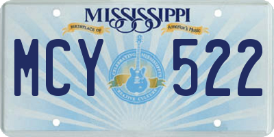 MS license plate MCY522