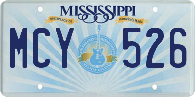 MS license plate MCY526