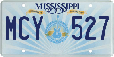 MS license plate MCY527
