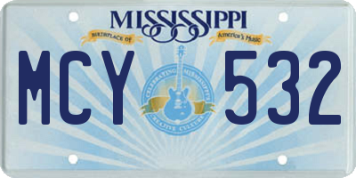 MS license plate MCY532