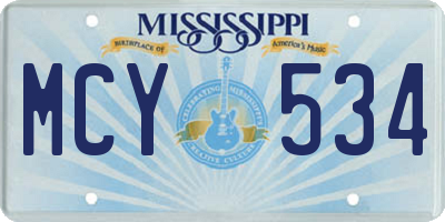 MS license plate MCY534