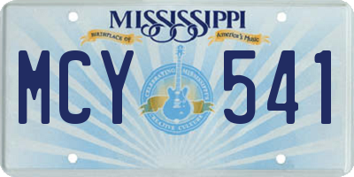 MS license plate MCY541