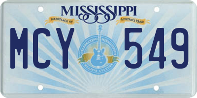 MS license plate MCY549
