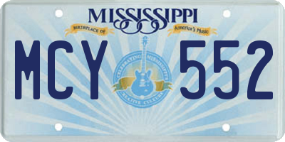 MS license plate MCY552