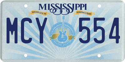 MS license plate MCY554