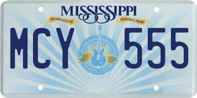 MS license plate MCY555
