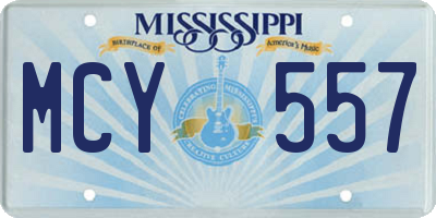 MS license plate MCY557