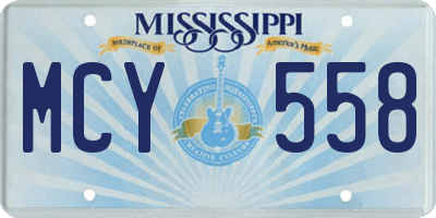 MS license plate MCY558
