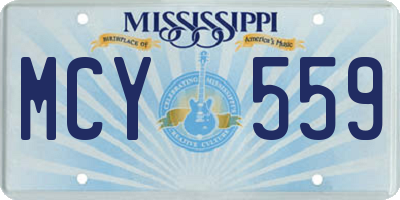 MS license plate MCY559