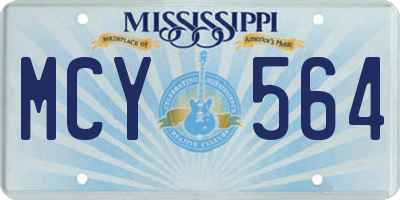 MS license plate MCY564