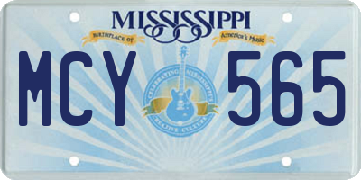 MS license plate MCY565