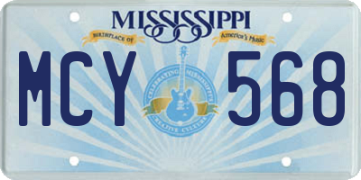 MS license plate MCY568