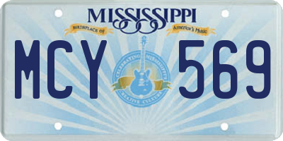MS license plate MCY569