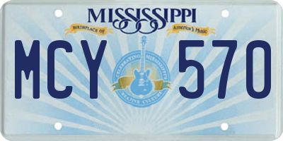 MS license plate MCY570
