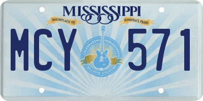 MS license plate MCY571