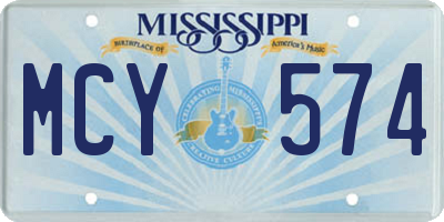 MS license plate MCY574