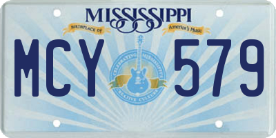 MS license plate MCY579