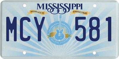 MS license plate MCY581