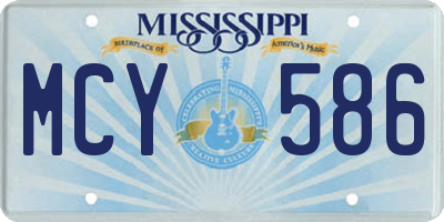 MS license plate MCY586