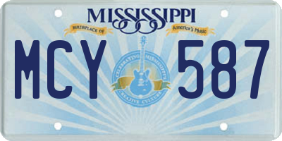 MS license plate MCY587