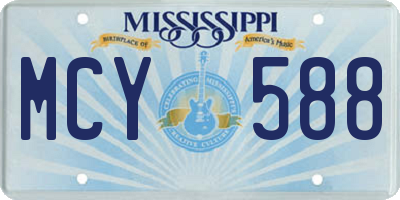 MS license plate MCY588