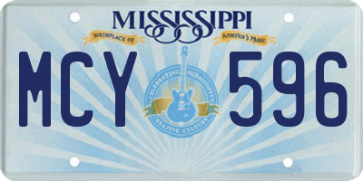 MS license plate MCY596