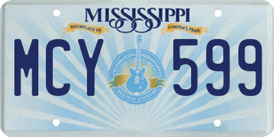 MS license plate MCY599