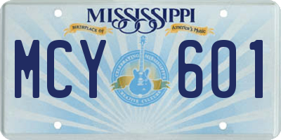 MS license plate MCY601