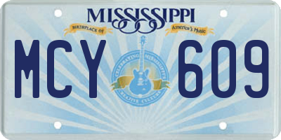 MS license plate MCY609