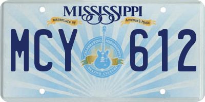 MS license plate MCY612
