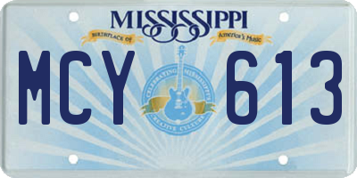 MS license plate MCY613