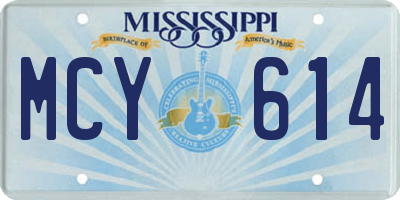 MS license plate MCY614