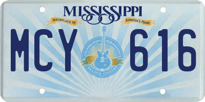 MS license plate MCY616