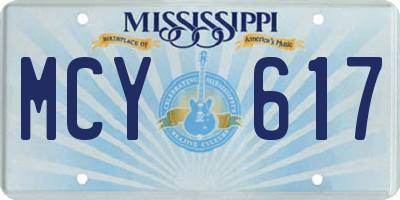 MS license plate MCY617