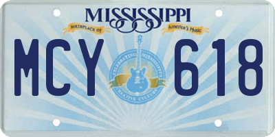MS license plate MCY618