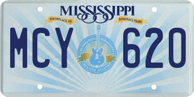 MS license plate MCY620