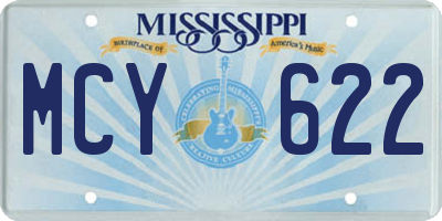 MS license plate MCY622