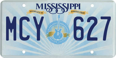 MS license plate MCY627