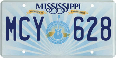 MS license plate MCY628