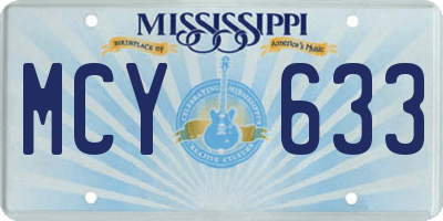 MS license plate MCY633