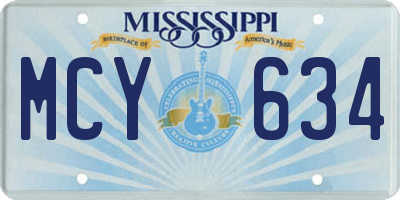 MS license plate MCY634
