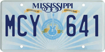 MS license plate MCY641