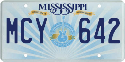 MS license plate MCY642