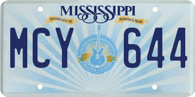 MS license plate MCY644