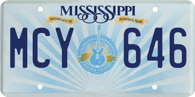 MS license plate MCY646