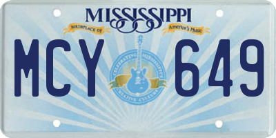 MS license plate MCY649