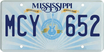 MS license plate MCY652