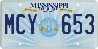 MS license plate MCY653